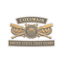 Load image into Gallery viewer, Kiss-Cut Stickers - USCG - Coxswain - Auxiliary w txt - 3D - Enhanced