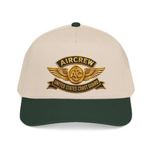 Load image into Gallery viewer, Mid Profile Baseball Cap - USCG - Aircrew Badge w txt - 3D - Enhanced