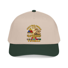 Load image into Gallery viewer, Mid Profile Baseball Cap - Army - Gulf War Combat - 1st Armored Divi - Old Ironsides - Veteran - Map w GULF SVC - 3D - Enhanced