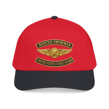 Load image into Gallery viewer, Mid Profile Baseball Cap - USCG - Aviation Rescue Swimmer w txt - 3D - Enhanced
