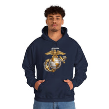 Load image into Gallery viewer, Marine Corps Emblem Hoodie – USMC Eagle Globe Anchor Sweatshirt