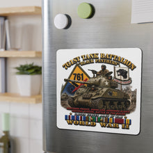 Load image into Gallery viewer, Die-Cut Magnet - Army - 761st Tank Battalion - Black Panthers - w Tank w - KITT SSI WWII EU SVC - 3D - Enhanced