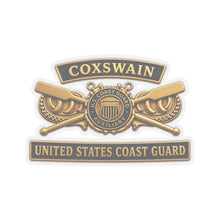Load image into Gallery viewer, Kiss-Cut Stickers - USCG - Coxswain - Auxiliary w txt - 3D - Enhanced