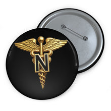 Load image into Gallery viewer, Custom Pin Buttons - Army Nurse Corps Branch Insignia - 3D - Enhanced