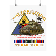 Load image into Gallery viewer, Premium Matte vertical posters - Army - 761st Tank Battalion - Black Panthers - w Tank w SSI Wwii EU SVC