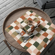 Load image into Gallery viewer, Gift Wrap Paper — Hand-Painted Earthy Checkerboard Pattern