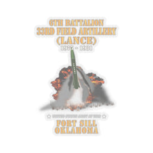 Load image into Gallery viewer, Kiss-Cut Stickers - Field Artillery - 6th Bn, 33rd Field Artillery, Ft Sill, OK LANCE Firing - 1975-1981 X 300