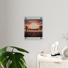Load image into Gallery viewer, Acrylic Wall Art Panel - 10th Cavalry on Patrol in the sunset w 10th Cav Guidon