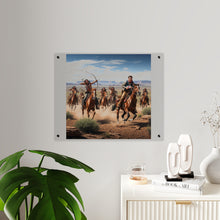Load image into Gallery viewer, Acrylic Wall Art Panel - Apache Indians attacking a Pony Express Rider