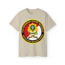 Load image into Gallery viewer, Unisex Ultra Cotton Tee - Army - 2nd Armored Cavalry Regiment DUI - Red White - Operation Desert Storm