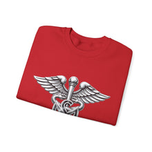 Load image into Gallery viewer, Crewneck Sweatshirt - Army Medical Service Corps (MS) Branch Insignia - 3D - Silver - Enhanced
