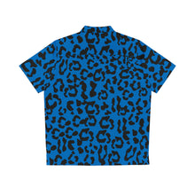 Load image into Gallery viewer, Men's Hawaiian Shirt (AOP) - Leopard Camouflage - Blue-Black