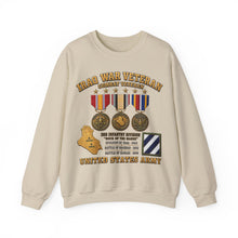 Load image into Gallery viewer, Crewneck Sweatshirt - Army - Iraq War Veteran - 3rd Infantry Division - 3D - Enhanced