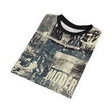 Load image into Gallery viewer, Unisex Cut & Sew Tee (AOP) - Urban Life - Modern City - Seamless pattern with newspaper and urban style