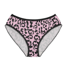 Load image into Gallery viewer, Women's Briefs - Leopard Camouflage - Baby Pink - Black