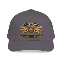 Load image into Gallery viewer, Mid Profile Baseball Cap - USCG - Coxswain - Auxiliary w txt - 3D - Enhanced