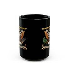 Load image into Gallery viewer, Black Mug (15oz) - 60th Infantry Regiment COA with Eagle with Text - 3D - Enhanced X 300