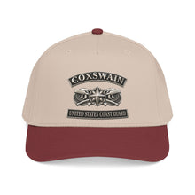Load image into Gallery viewer, Mid Profile Baseball Cap - USCG - Coxswain w txt - Silver - 3D - Enhanced