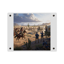 Load image into Gallery viewer, Acrylic Wall Art Panel - Apache Indians attacking a US Army defending a wagon train
