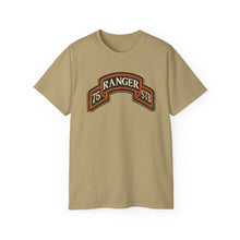 Load image into Gallery viewer, Unisex Ultra Cotton Tee - Army - 75th Ranger Regiment - STB - Ranger Scroll - 3D - Enhanced