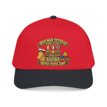 Load image into Gallery viewer, Mid Profile Baseball Cap - Army - Iraq War Veteran - Ribbon Bar - Map - SSI - 1st Armored Division - 3D - Enhanced