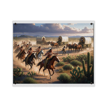 Load image into Gallery viewer, Acrylic Wall Art Panel - Apache Indians attacking a wagon train