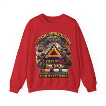 Load image into Gallery viewer, Crewneck Sweatshirt - Army - 7th Unites States Army - 7 Steps to Hell w Germany Tab - SS w COLD WAR SVC - 3D - Enhanced