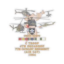 Load image into Gallery viewer, Kiss-Cut Sticker – Army - Korea Map - 2nd Infantry Div - C Trp, 4th Sqdr, 7th Cav (Air Cav) w AC - SVC X 300