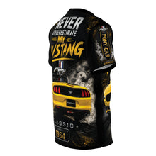 Load image into Gallery viewer, Yellow Mustang Tee — Vintage Muscle Car Graphic Shirt