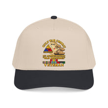Load image into Gallery viewer, Mid Profile Baseball Cap - Army - Gulf War Combat - 1st Armored Divi - Old Ironsides - Veteran - Map w GULF SVC - 3D - Enhanced