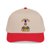 Load image into Gallery viewer, Mid Profile Baseball Cap - Vietnam War Purple Heart Medal w VN SVC - with Vietnam Scene - 3D - Transparent