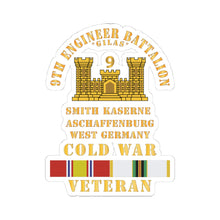 Load image into Gallery viewer, Kiss-Cut Sticker - Army - 9th Engineer Battalion -Gilas w BR - Num, Aschaffenburg West Germany COLD SVC