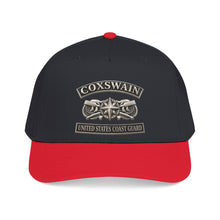 Load image into Gallery viewer, Mid Profile Baseball Cap - USCG - Coxswain w txt - Silver - 3D - Enhanced