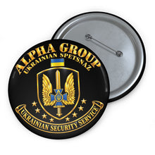 Load image into Gallery viewer, Custom Pin Buttons - Ukraine - Alpha Group - Ukrainian Spetsnaz - 3D - Enhanced
