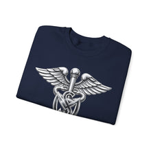 Load image into Gallery viewer, Crewneck Sweatshirt - Army Medical Service Corps (MS) Branch Insignia - 3D - Silver - Enhanced
