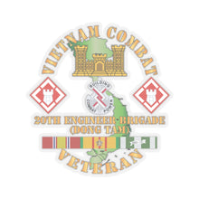 Load image into Gallery viewer, Kiss-Cut Stickers - Vietnam Combat Veteran w 20th Engineer Brigade SSI - Dong Tam X 300
