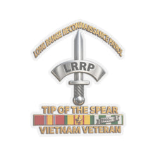 Load image into Gallery viewer, Kiss-Cut Stickers - Army - Badge - LRRP - Tip of the Spear - Vietnam Vet w SVC - 3D - Enhanced