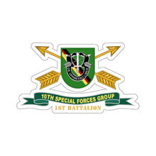Load image into Gallery viewer, Kiss-Cut Stickers - Army - 1st Battalion, 10th Special Forces Group - Flash w Br - Ribbon X 300