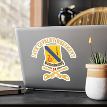 Load image into Gallery viewer, Kiss-Cut Vinyl Decals - Army - 14th Cavalry Regiment w Cav Br - Red Txt X 300
