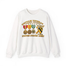 Load image into Gallery viewer, Crewneck Sweatshirt - Army - Vietnam Vet - w Medals - VN - 1st Cav Division - 3D - Enhanced