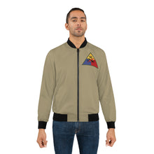 Load image into Gallery viewer, Men's Bomber Jacket (AOP) - Army - 743rd Tank Battalion SSI - Tank Commander - Joseph G. Lucido