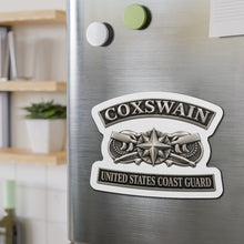 Load image into Gallery viewer, Die-Cut Magnet - USCG - Coxswain w txt - Silver - 3D - Enhanced