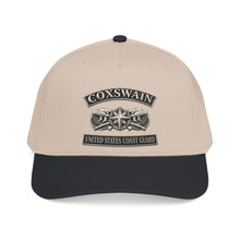 Load image into Gallery viewer, Mid Profile Baseball Cap - USCG - Coxswain w txt - Silver - 3D - Enhanced