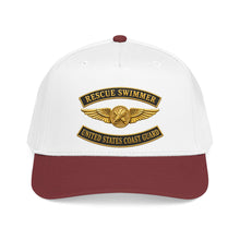 Load image into Gallery viewer, Mid Profile Baseball Cap - USCG - Aviation Rescue Swimmer w txt - 3D - Enhanced