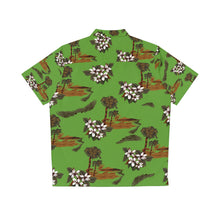 Load image into Gallery viewer, Men's Hawaiian Shirt (AOP) - Lite Green - Flowers and Palms