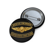 Load image into Gallery viewer, Custom Pin Buttons - USCG - Aviation Rescue Swimmer w txt - 3D - Enhanced