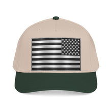 Load image into Gallery viewer, Mid Profile Baseball Cap - Flag - United States - Black and White - 3D - Enhanced