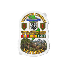 Load image into Gallery viewer, Die-Cut Magnet - Vietnam Veteran Combat - 2nd Bn, 28th Infantry - 1st ID - with VN SVC - with Combat Scene - 3D - Transparent
