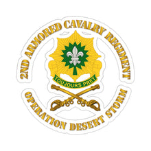 Load image into Gallery viewer, Kiss-Cut Stickers - Army - 2nd Armored Cavalry Regiment DUI - Red White - Operation Desert Storm