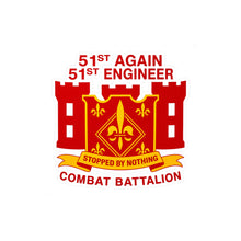 Load image into Gallery viewer, Kiss-Cut Vinyl Decal — Army - 51st Engineer Combat Battalion